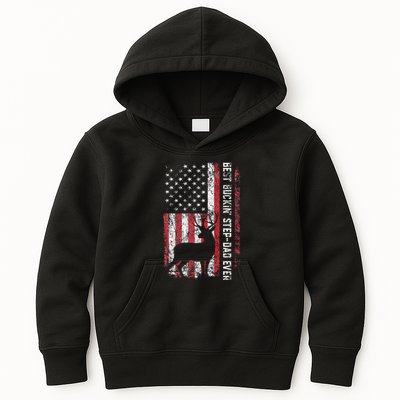 Flag Best Buckin Step Dad Ever Deer Hunting Fathers Day Kids Hoodie