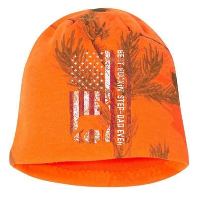 Flag Best Buckin Step Dad Ever Deer Hunting Fathers Day Kati - Camo Knit Beanie