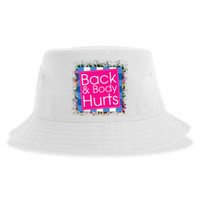 Funny Back Body Hurts Quote Workout Gym Top Sustainable Bucket Hat