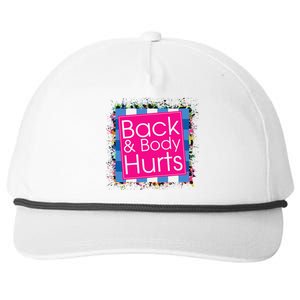 Funny Back Body Hurts Quote Workout Gym Top Snapback Five-Panel Rope Hat