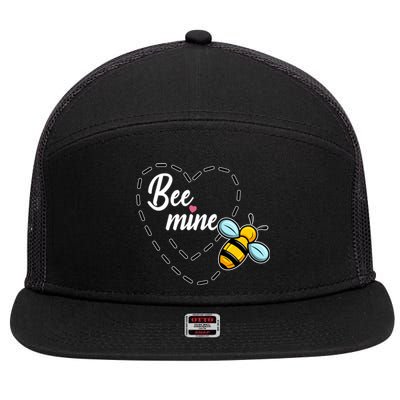 Funny Bee Beekeeper Valentines Day Gift 7 Panel Mesh Trucker Snapback Hat