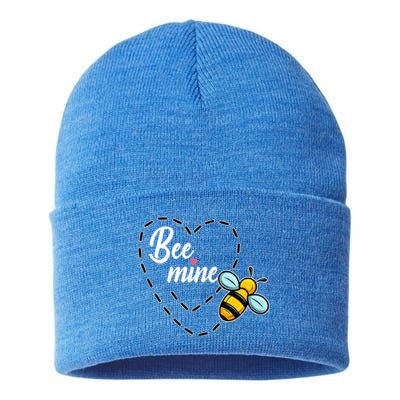 Funny Bee Beekeeper Valentines Day Gift Sustainable Knit Beanie