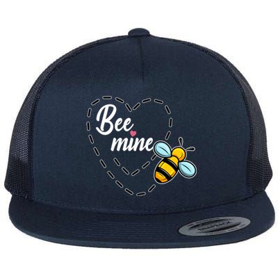 Funny Bee Beekeeper Valentines Day Gift Flat Bill Trucker Hat