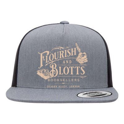 Flourish Blotts Bookish Hp Fan Potter Flat Bill Trucker Hat