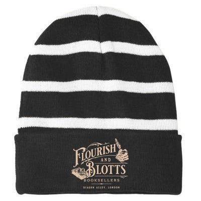 Flourish Blotts Bookish Hp Fan Potter Striped Beanie with Solid Band