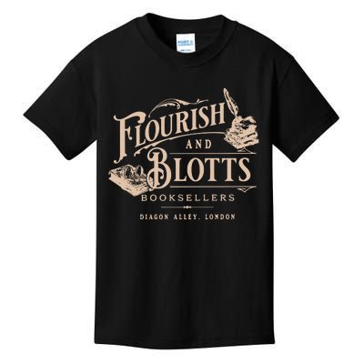 Flourish Blotts Bookish Hp Fan Potter Kids T-Shirt