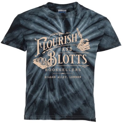 Flourish Blotts Bookish Hp Fan Potter Kids Tie-Dye T-Shirt