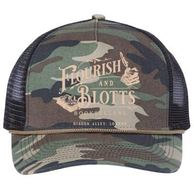 Flourish Blotts Bookish Hp Fan Potter Retro Rope Trucker Hat Cap