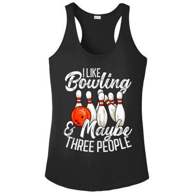Funny Bowling Bowler Tenpin Bowling Ladies PosiCharge Competitor Racerback Tank