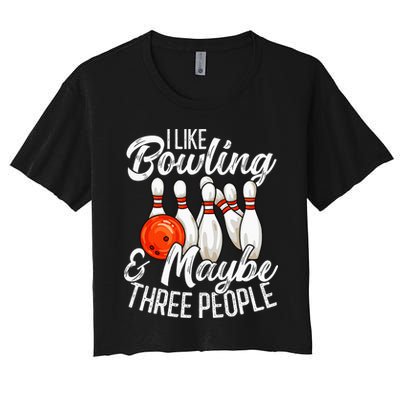 Funny Bowling Bowler Tenpin Bowling Crop Top