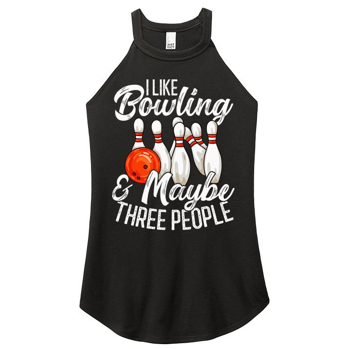 Funny Bowling Bowler Tenpin Bowling Women's Perfect Tri Rocker Tank