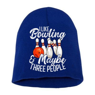 Funny Bowling Bowler Tenpin Bowling Short Acrylic Beanie