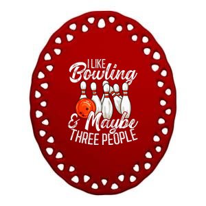 Funny Bowling Bowler Tenpin Bowling Ceramic Oval Ornament