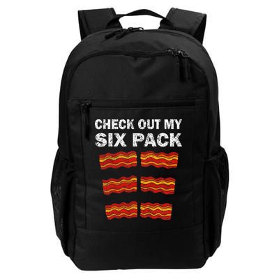 Funny Bacon BBQ Dad Grill CHECK OUT MY SIX PACK Backpack