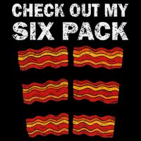 Funny Bacon BBQ Dad Grill CHECK OUT MY SIX PACK Sustainable Knit Beanie