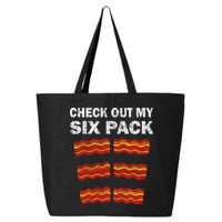 Funny Bacon BBQ Dad Grill CHECK OUT MY SIX PACK 25L Jumbo Tote