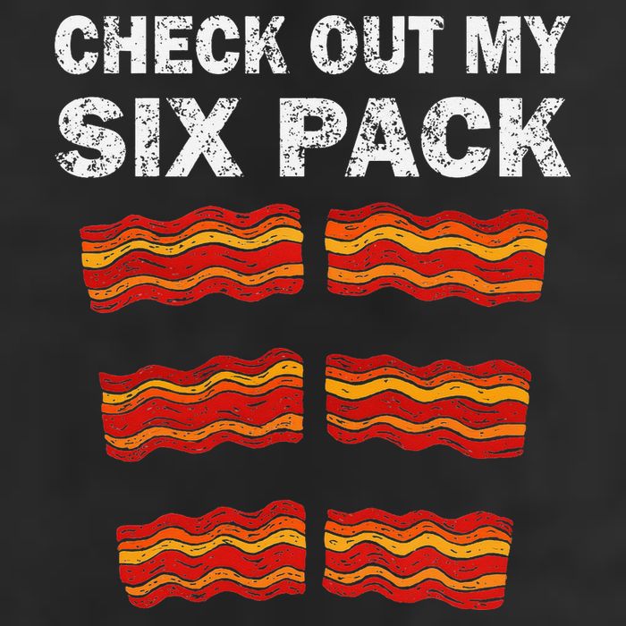 Funny Bacon BBQ Dad Grill CHECK OUT MY SIX PACK 25L Jumbo Tote