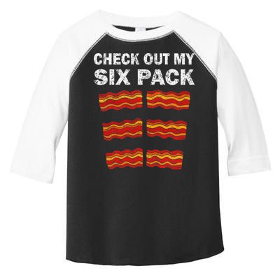Funny Bacon BBQ Dad Grill CHECK OUT MY SIX PACK Toddler Fine Jersey T-Shirt
