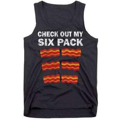 Funny Bacon BBQ Dad Grill CHECK OUT MY SIX PACK Tank Top