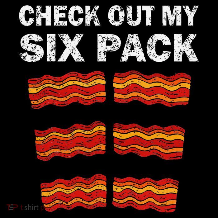 Funny Bacon BBQ Dad Grill CHECK OUT MY SIX PACK Kids T-Shirt