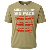 Funny Bacon BBQ Dad Grill CHECK OUT MY SIX PACK Cooling Performance Crew T-Shirt