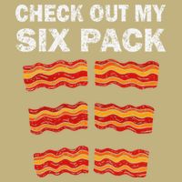Funny Bacon BBQ Dad Grill CHECK OUT MY SIX PACK Button