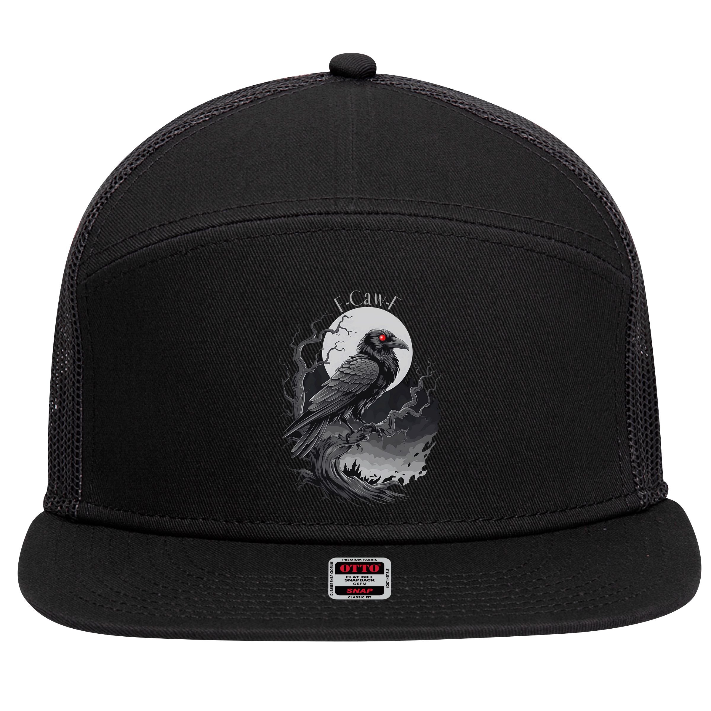 F-Caw-F Black Bird  7 Panel Mesh Trucker Snapback Hat