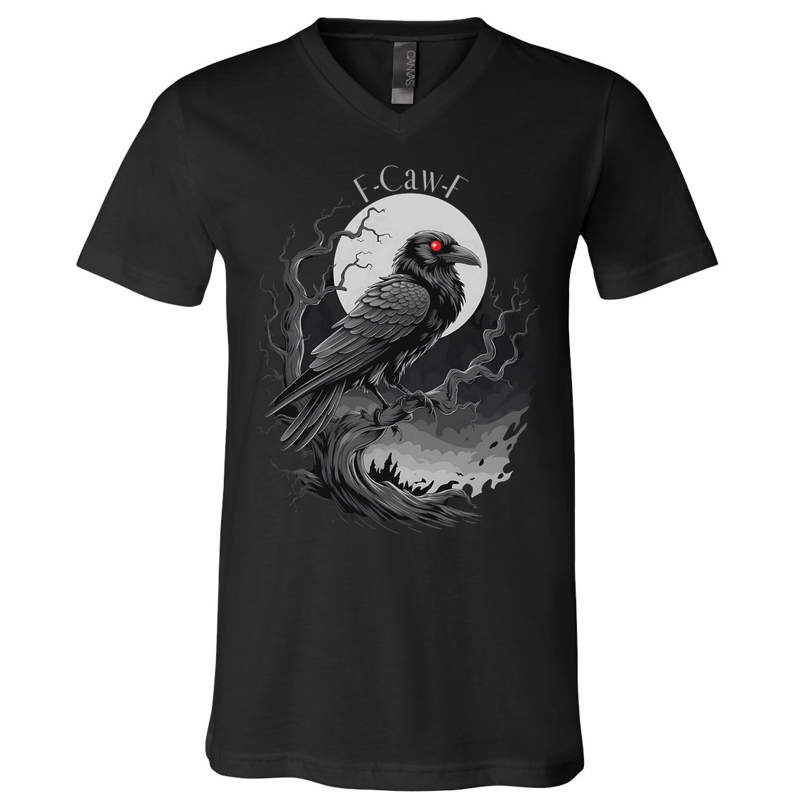 F-Caw-F Black Bird  V-Neck T-Shirt