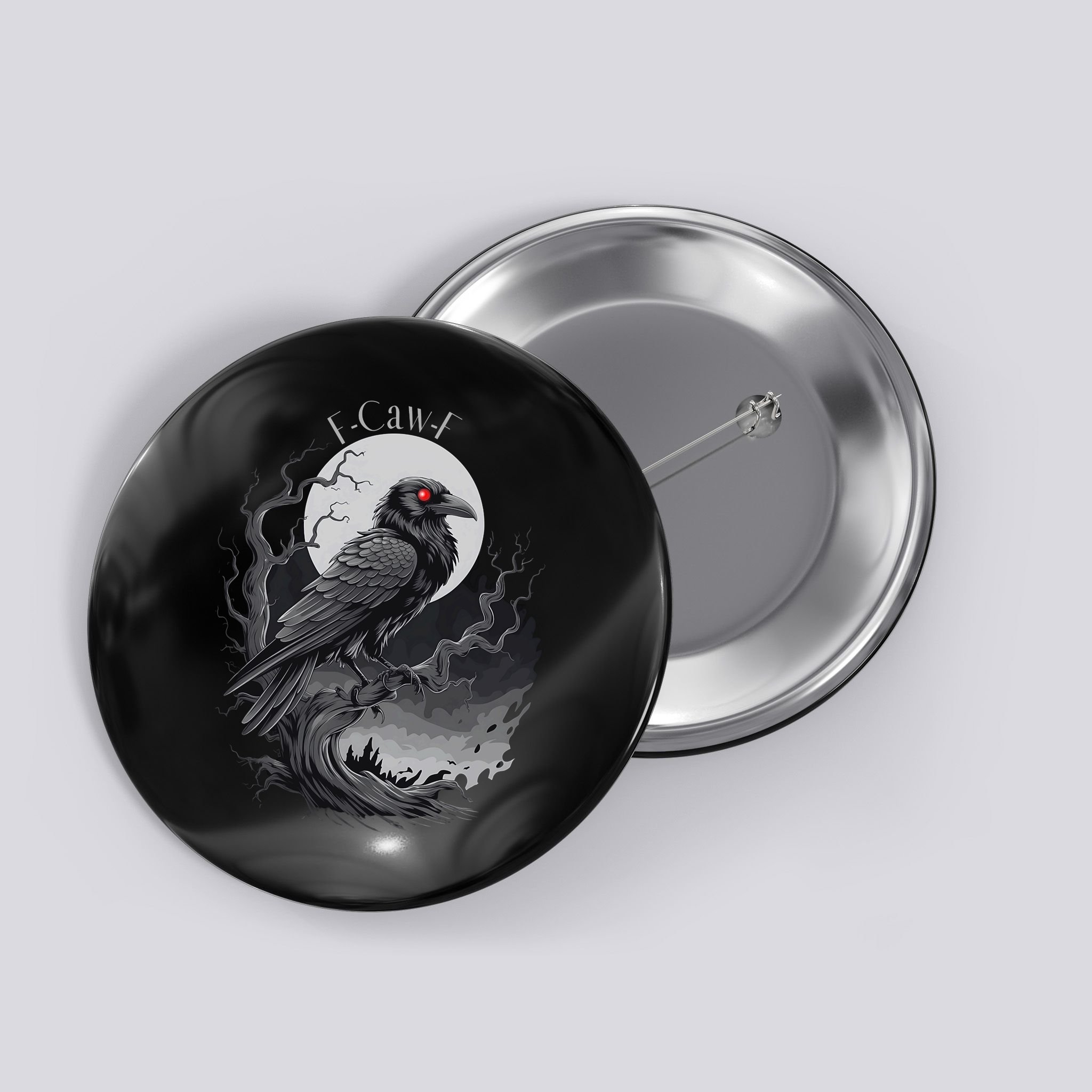 F-Caw-F Black Bird  Button
