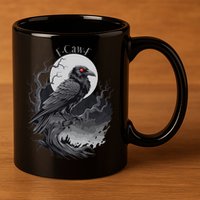 F-Caw-F Black Bird  11oz C Handle Ceramic Mug