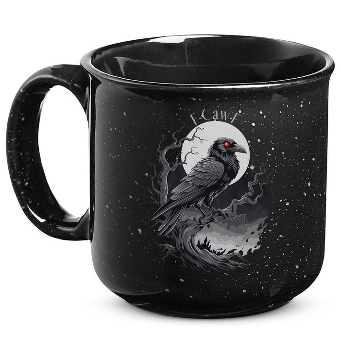 F-Caw-F Black Bird  15oz Campfire Ceramic Mug