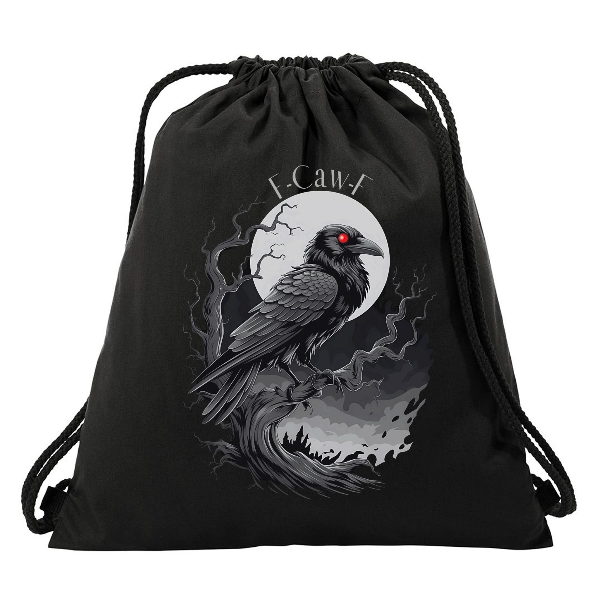 F-Caw-F Black Bird  Drawstring Bag