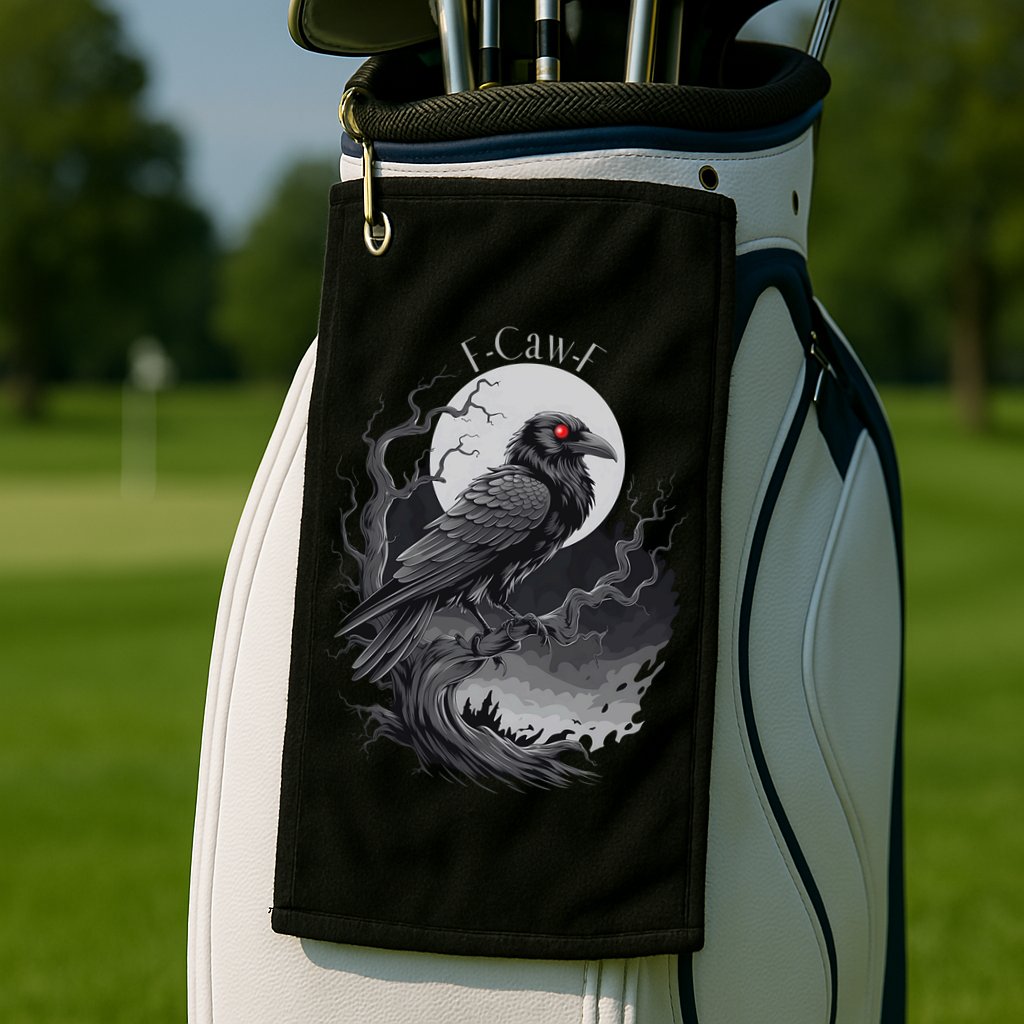 F-Caw-F Black Bird  Golf Towel