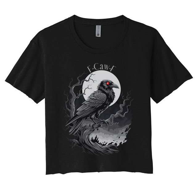 F-Caw-F Black Bird  Crop Top