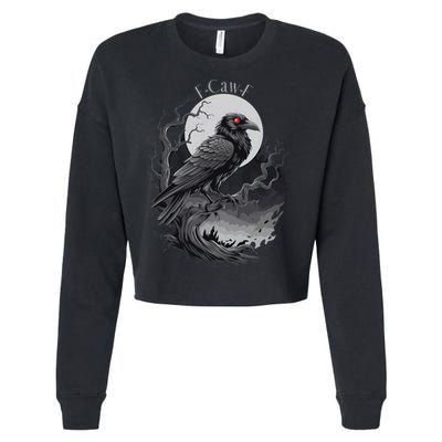 F-Caw-F Black Bird  Cropped Pullover Crew
