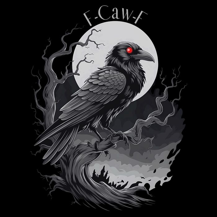 F-Caw-F Black Bird  Cropped Pullover Crew