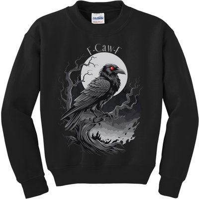 F-Caw-F Black Bird  Kids Sweatshirt