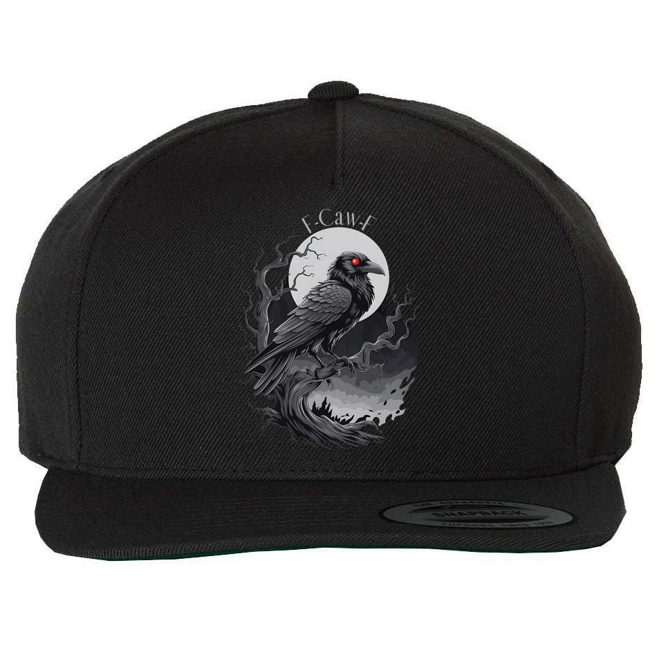 F-Caw-F Black Bird  Wool Snapback Cap