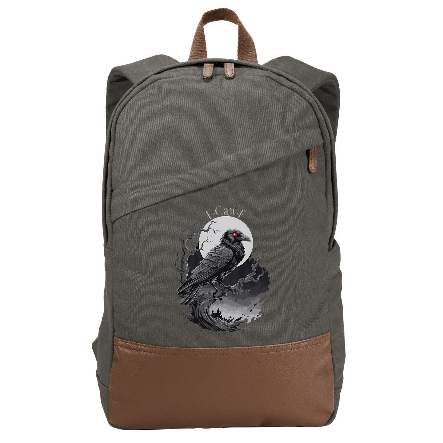 F-Caw-F Black Bird  Cotton Canvas Backpack