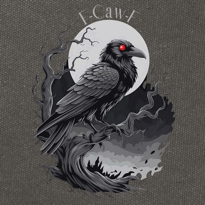 F-Caw-F Black Bird  Cotton Canvas Backpack