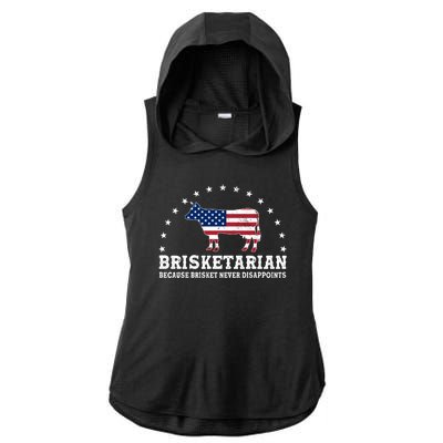 Funny Brisketarian Because Brisket Never Disappoints Ladies PosiCharge Tri-Blend Wicking Draft Hoodie Tank