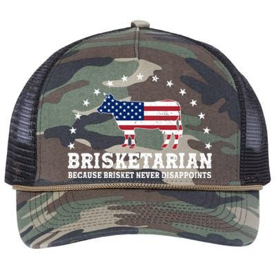 Funny Brisketarian Because Brisket Never Disappoints Retro Rope Trucker Hat Cap