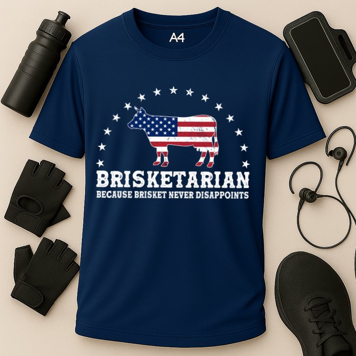 Funny Brisketarian Because Brisket Never Disappoints Cooling Performance Crew T-Shirt