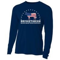 Funny Brisketarian Because Brisket Never Disappoints Cooling Performance Long Sleeve Crew