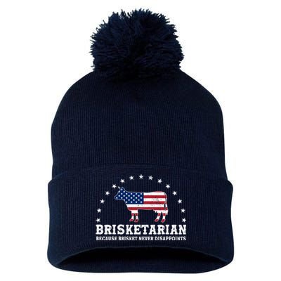 Funny Brisketarian Because Brisket Never Disappoints Pom Pom 12in Knit Beanie