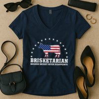 Funny Brisketarian Because Brisket Never Disappoints Women's V-Neck T-Shirt