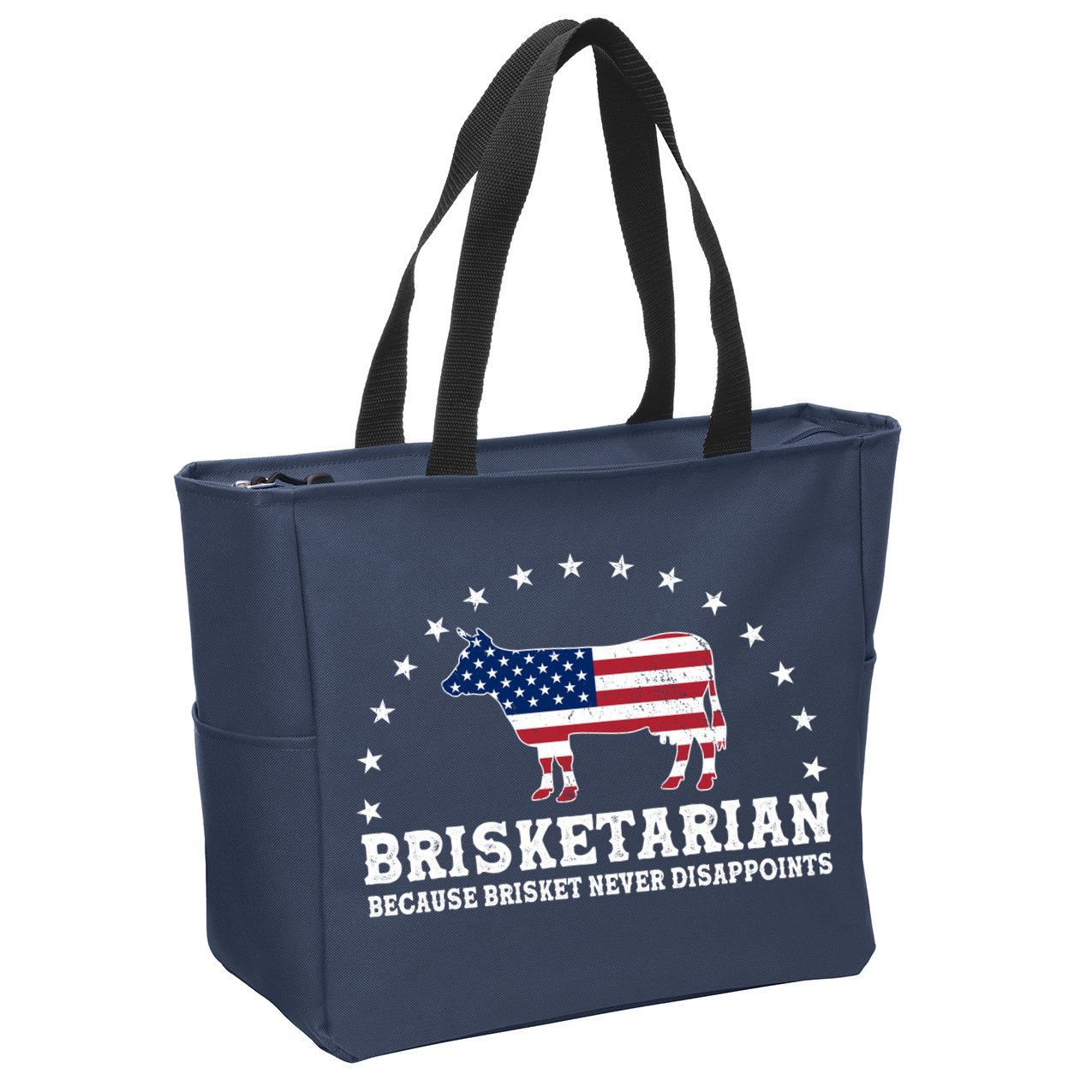 Funny Brisketarian Because Brisket Never Disappoints Zip Tote Bag