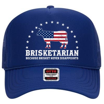 Funny Brisketarian Because Brisket Never Disappoints High Crown Mesh Back Trucker Hat