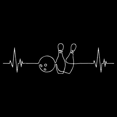 Funny Bowling  Bowler Heartbeat Tee Tenpin Bowling T-Shirt