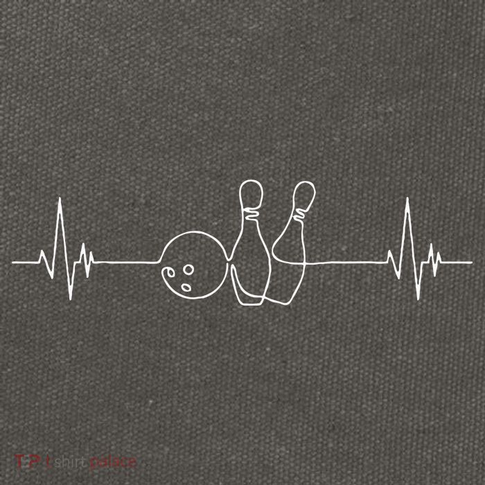 Funny Bowling  Bowler Heartbeat Tee Tenpin Bowling Cotton Canvas Backpack